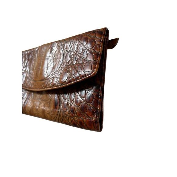 Brahmin Toasted Almond Leather Collection Crocodile Tri-fold Wallet - Picture 13 of 13